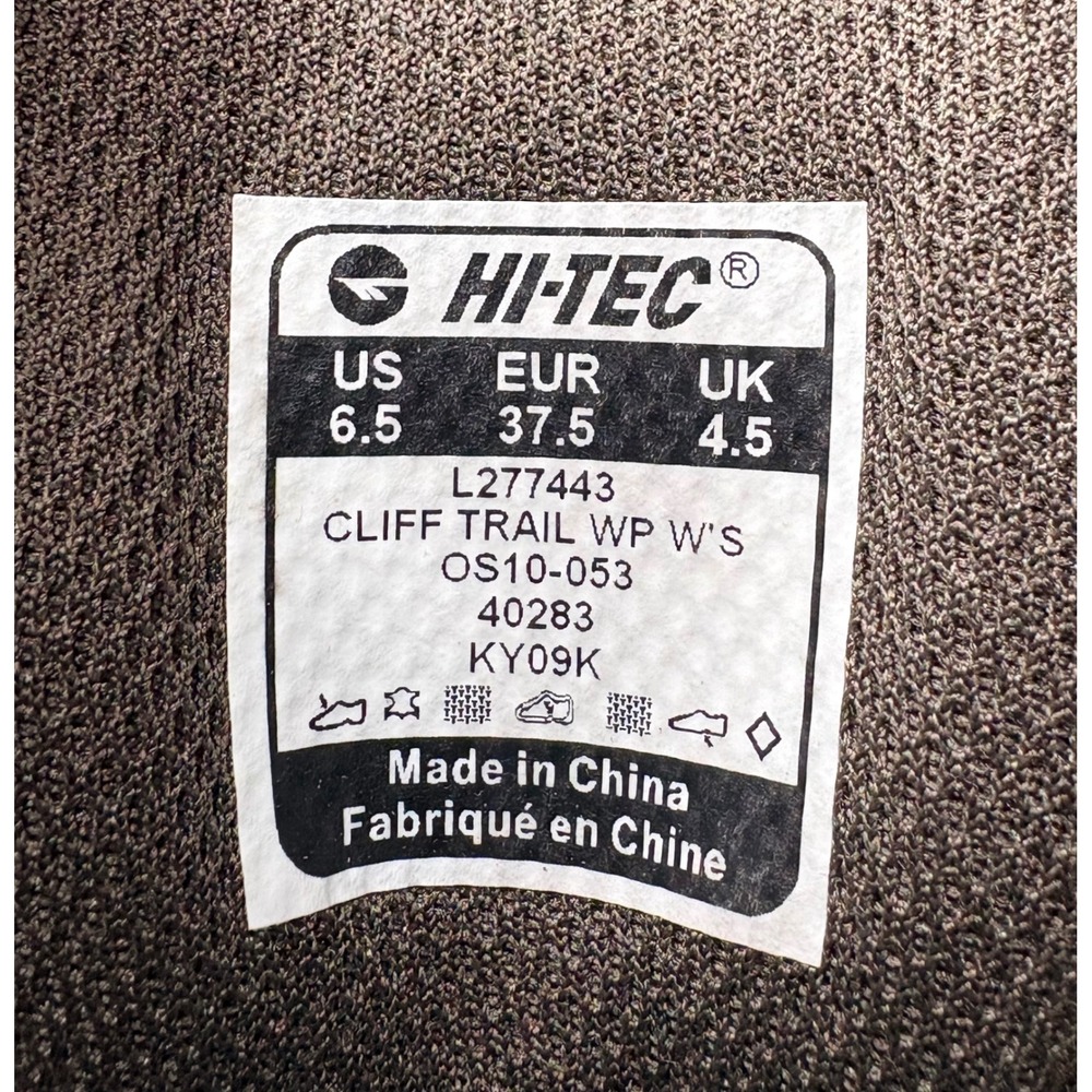 Hi-Tec Cliff Trail WP Womens Hiking Boots Taupe Grey Waterproof L277443 Size 6.5 - Picture 5 of 10